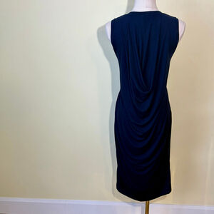 Saks Fifth Avenue Women’s Navy Sleeveless Cowl Back Sheath Dress M